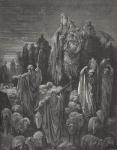 Jacob Goeth Into Egypt, Genesis 46:5-7, illustration from Dore's 'The Holy Bible', engraved by Hotelin, 1866 (engraving)