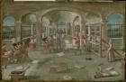 Interior of a Printing Works in the 16th Century (gouache on paper)