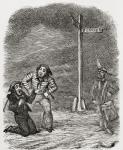 Illustration after George Cruikshank for the poem 'The Dead Drummer', from 'The Ingoldsby Legends or Mirth and Marvels', by Thomas Ingoldsby, published in 1865 (litho)