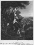 Jean-Jacques Rousseau composing 'Emile' in Montmorency valley, engraved by Hippolyte Huet (19th century) (engraving)