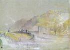 Foul by God: River Landscape with Anglers Fishing from a Weir, c.1830 (w/c & bodycolour with pencil & chalk on paper)