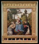 Virgin and Child with St. Jerome and St. Dominic (oil and tempera on panel)