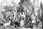 The Queen and Her Children at Windsor Great Park, from the 'Illustrated London News', 1852 (engraving)