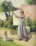 Woman Hanging up the Washing, 1887 (oil on canvas)
