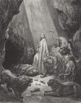 Daniel in the Den of Lions, Daniel 6:16-17, illustration from Dore's 'The Holy Bible', engraved by Piaud, 1866 (engraving)