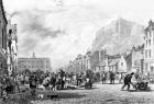 The Castle from the Grass Market, Edinburgh, etched by George Cooke and Henry Le Keux, 1820 (etching)