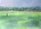 Rice Fields, Goa, India, 1997 (oil on paper)