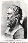 Bust of Plato (c.427-c.348 BC) engraved by Lucas Emil Vorsterman (1595-1675) (engraving) (b/w photo)