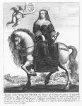 Equestrian portrait of Anne of Austria (engraving)