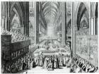 The Coronation of King James II (1633-1701) c.1685 (engraving) (b/w photo)