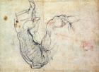 Preparatory Study for the Arm of Christ in the Last Judgement, 1535-41 (black chalk on paper) (recto)