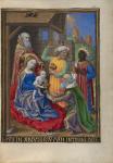 The Adoration of the Magi from a Book of Hours Ms. 48 fol. 59, c.1480-90 (tempera, gold leaf and ink on parchment)