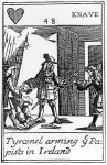 Tyrconnel Arming the Papists in Ireland, anti-catholic playing card commemorating the Glorious Revolution of 1688 (engraving) (see 115649)