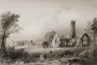 Augustinian Abbey at Adare, County Limerick, Ireland, from 'Scenery and Antiquities of Ireland' by George Virtue, 1860s (engraving)