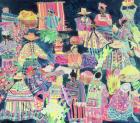 Guatemalan Market (mixed region) (coloured ink on silk)