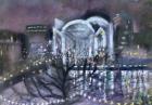Embankment Station, from the South Bank, 1995 (pastel on paper)