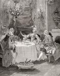 Madame Pompadour entertaining guests in the 18th century, from 'Histoire de France', published c.1880 (engraving)