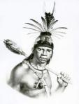 Chief Camacan Mongoyo from 'A Pitoresque and Historical Trip to Brazil' by Jean Baptist Debret, 1834 (litho)