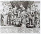 Family Portrait of James I of England (engraving) (b/w photo)