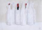 Wrapped bottles 3, 2003 (acrylic on paper)