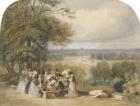 A Picnic on Richmond Hill (w/c with bodycolour & gum on paper)