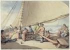 A Dutch Packet in a Rising Breeze, 1791 (w/c with pen & ink over graphite on paper)