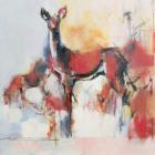 Hinds in winter, 1995 (oil on canvas)