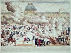 Attack on the Tuileries, 10th August 1792 (coloured engraving)