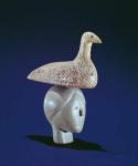 Woman thinking of a Loon bird, from Cape Dorset (soapstone)