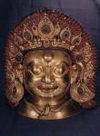 Head of Bhairava, late 17th century (embossed copper, painted and gilded)