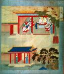 Civil Service Exam Under Emperor Jen Tsung (fl.1022) from a history of Chinese emperors (colour on silk)