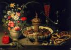 Still Life of Flowers and Dried Fruit, 1611 (oil on panel)