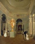 The Oval Hall of the Old Hermitage, St Petersburg (oil on canvas)