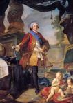 Louis (1729-65) Dauphin of France with a Plan of the Siege of Tournai, 1747 (oil on canvas)