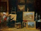 The Monkey Painter, 1805 (oil on copper)