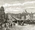 Looking East down Bourke Street, Melbourne, c.1880, from 'Australian Pictures' by Howard Willoughby, published by the Religious Tract Society, London, 1886 (litho)
