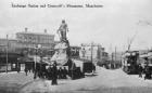 Exchange Station and Cromwell's Monument, Manchester, c.1910 (b/w photo)