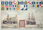 Nelson's signal at Trafalgar in 1805, from 'The Boy's Own Paper' to commemorate HMS Victory moored at Portsmouth, 1885 (litho)