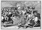 The death of King Gustavus at Lutzen (engraving)