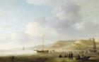 The Coast Near Scheveningen with Fishing Pinks on the Shore (oil on canvas)
