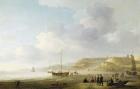 The Coast Near Scheveningen with Fishing Pinks on the Shore (oil on canvas)