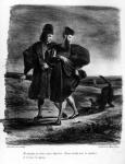 Faust and Wagner, Illustration for Faust by Goethe, 1828 (litho) (b/w photo)