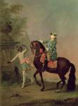 Portrait of Empress Elizabeth Petrovna (1709-62) on Horseback with a Negro Boy, 1743 (oil on canvas)