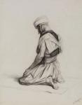 Muslim at Prayer, c.1875 (charcoal on paper)