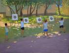 Archery practise,France (oil on canvas)