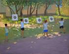 Archery practise,France (oil on canvas)