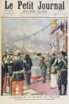 Title page depicting the Emperor of Russia in Frence laying the first stone of Pont Alexandre III, illustration from the illustrated supplement of Le Petit Journal, 18th October, 1896 (colour litho)