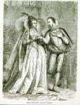 Queen Elizabeth and her Suitors (engraving) (b/w photo)