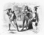 Robin Hood, Scarlet and John (engraving) (b/w photo)