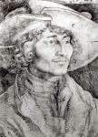 Portrait of an unknown man, 1521 (pencil on paper) (b/w photo)